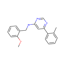 COc1ccccc1CNc1cc(-c2ccccc2C)ncn1 ZINC000004239257