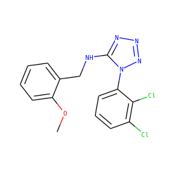 COc1ccccc1CNc1nnnn1-c1cccc(Cl)c1Cl ZINC000071340969