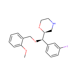 COc1ccccc1CO[C@H](c1cccc(I)c1)[C@@H]1CNCCO1 ZINC000028881280