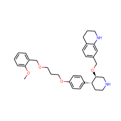 COc1ccccc1COCCCOc1ccc([C@H]2CCNC[C@@H]2OCc2ccc3c(c2)NCCC3)cc1 ZINC000003931801
