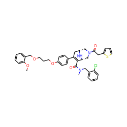 COc1ccccc1COCCCOc1ccc(C2=C(C(=O)N(C)Cc3ccccc3Cl)[C@H]3CN(C(=O)Cc4cccs4)C[C@@H](C2)N3)cc1 ZINC000049889121