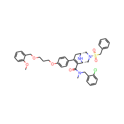 COc1ccccc1COCCCOc1ccc(C2=C(C(=O)N(C)Cc3ccccc3Cl)[C@H]3CN(S(=O)(=O)Cc4ccccc4)C[C@@H](C2)N3)cc1 ZINC000049899447