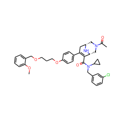 COc1ccccc1COCCCOc1ccc(C2=C(C(=O)N(Cc3cccc(Cl)c3)C3CC3)[C@H]3CN(C(C)=O)C[C@@H](C2)N3)cc1 ZINC000049841230