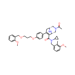 COc1ccccc1COCCCOc1ccc(C2=C(C(=O)N(Cc3cccc(OC)c3C)C3CC3)[C@H]3CN(C(C)=O)C[C@@H](C2)N3)cc1 ZINC000049823213