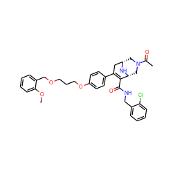 COc1ccccc1COCCCOc1ccc(C2=C(C(=O)NCc3ccccc3Cl)[C@H]3CN(C(C)=O)C[C@@H](C2)N3)cc1 ZINC000044352424