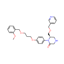 COc1ccccc1COCCCOc1ccc(N2C(=O)CNC[C@@H]2COCc2cccnc2)cc1 ZINC000052627013