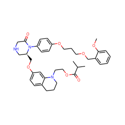 COc1ccccc1COCCCOc1ccc(N2C(=O)CNC[C@@H]2COc2ccc3c(c2)N(CCOC(=O)C(C)C)CCC3)cc1 ZINC000014966551