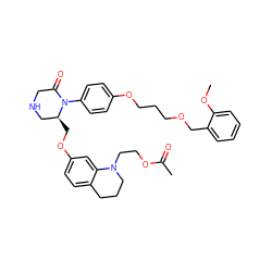 COc1ccccc1COCCCOc1ccc(N2C(=O)CNC[C@@H]2COc2ccc3c(c2)N(CCOC(C)=O)CCC3)cc1 ZINC000053199699