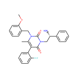 COc1ccccc1Cn1c(C)c(-c2ccccc2F)c(=O)n(C[C@H](N)c2ccccc2)c1=O ZINC000013609704