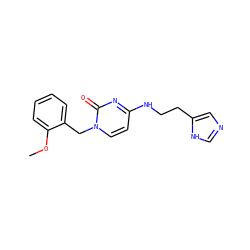 COc1ccccc1Cn1ccc(NCCc2cnc[nH]2)nc1=O ZINC000073156794