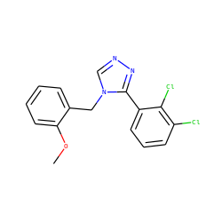 COc1ccccc1Cn1cnnc1-c1cccc(Cl)c1Cl ZINC000028897857