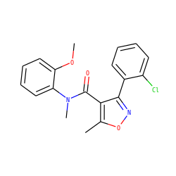 COc1ccccc1N(C)C(=O)c1c(-c2ccccc2Cl)noc1C ZINC000045388519