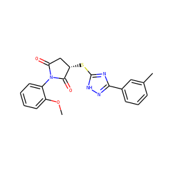 COc1ccccc1N1C(=O)C[C@H](Sc2nc(-c3cccc(C)c3)n[nH]2)C1=O ZINC000002818724