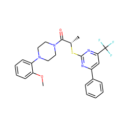 COc1ccccc1N1CCN(C(=O)[C@H](C)Sc2nc(-c3ccccc3)cc(C(F)(F)F)n2)CC1 ZINC000000900957