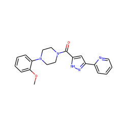 COc1ccccc1N1CCN(C(=O)c2cc(-c3ccccn3)n[nH]2)CC1 ZINC000071316716