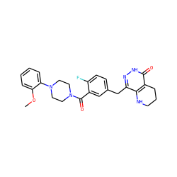 COc1ccccc1N1CCN(C(=O)c2cc(Cc3n[nH]c(=O)c4c3NCCC4)ccc2F)CC1 ZINC000148067410