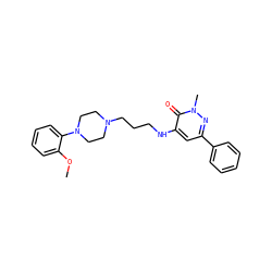 COc1ccccc1N1CCN(CCCNc2cc(-c3ccccc3)nn(C)c2=O)CC1 ZINC000013863387