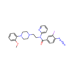 COc1ccccc1N1CCN(CCN(C(=O)c2ccc(N=[N+]=[N-])c(I)c2)c2ccccn2)CC1 ZINC000027524022