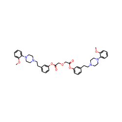 COc1ccccc1N1CCN(CCc2cccc(OC(=O)COCC(=O)Oc3cccc(CCN4CCN(c5ccccc5OC)CC4)c3)c2)CC1 ZINC000028873160