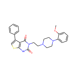 COc1ccccc1N1CCN(CCn2c(=O)[nH]c3scc(-c4ccccc4)c3c2=O)CC1 ZINC000001487800