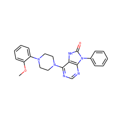 COc1ccccc1N1CCN(c2ncnc3c2[nH]c(=O)n3-c2ccccc2)CC1 ZINC000653717873
