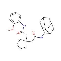 COc1ccccc1NC(=O)CC1(CC(=O)NC2C3CC4CC(C3)CC2C4)CCCC1 ZINC000043079205