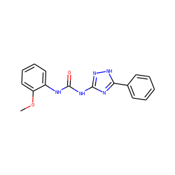 COc1ccccc1NC(=O)Nc1n[nH]c(-c2ccccc2)n1 ZINC000008488270