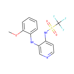 COc1ccccc1Nc1cnccc1NS(=O)(=O)C(F)(F)F ZINC000049034208