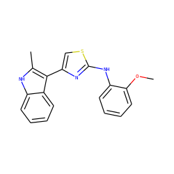 COc1ccccc1Nc1nc(-c2c(C)[nH]c3ccccc23)cs1 ZINC000003347403