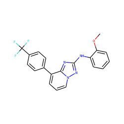 COc1ccccc1Nc1nc2c(-c3ccc(C(F)(F)F)cc3)cccn2n1 ZINC000147115231