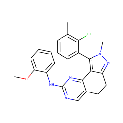 COc1ccccc1Nc1ncc2c(n1)-c1c(nn(C)c1-c1cccc(C)c1Cl)CC2 ZINC000169702247