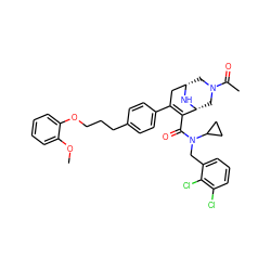 COc1ccccc1OCCCc1ccc(C2=C(C(=O)N(Cc3cccc(Cl)c3Cl)C3CC3)[C@H]3CN(C(C)=O)C[C@@H](C2)N3)cc1 ZINC000049898873