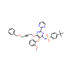 COc1ccccc1Oc1c(NS(=O)(=O)c2ccc(C(C)(C)C)cc2)nc(-c2ncccn2)nc1OCC#CCOCc1ccccc1 ZINC000028019697
