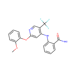 COc1ccccc1Oc1cc(Nc2ccccc2C(N)=O)c(C(F)(F)F)cn1 ZINC000073167587