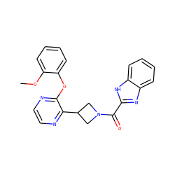 COc1ccccc1Oc1nccnc1C1CN(C(=O)c2nc3ccccc3[nH]2)C1 ZINC000140160377