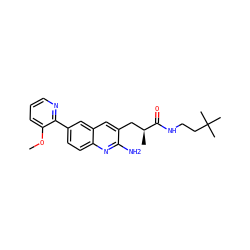 COc1cccnc1-c1ccc2nc(N)c(C[C@H](C)C(=O)NCCC(C)(C)C)cc2c1 ZINC000072178662