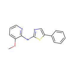 COc1cccnc1Nc1ncc(-c2ccccc2)s1 ZINC000014945022