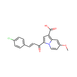 COc1ccn2c(C(=O)/C=C/c3ccc(Cl)cc3)cc(C(=O)O)c2c1 ZINC000653829500