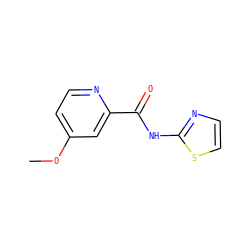 COc1ccnc(C(=O)Nc2nccs2)c1 ZINC000028353792
