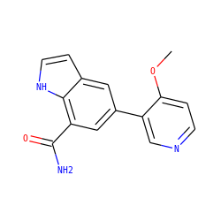 COc1ccncc1-c1cc(C(N)=O)c2[nH]ccc2c1 ZINC000071330805