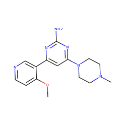 COc1ccncc1-c1cc(N2CCN(C)CC2)nc(N)n1 ZINC000040955178