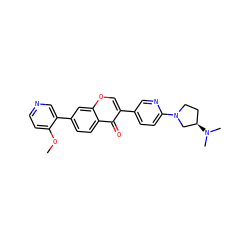 COc1ccncc1-c1ccc2c(=O)c(-c3ccc(N4CC[C@@H](N(C)C)C4)nc3)coc2c1 ZINC000036351583