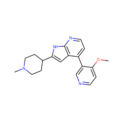 COc1ccncc1-c1ccnc2[nH]c(C3CCN(C)CC3)cc12 ZINC000220406148