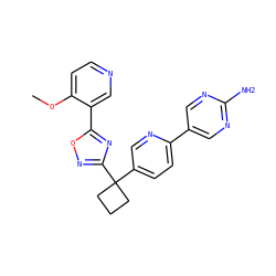 COc1ccncc1-c1nc(C2(c3ccc(-c4cnc(N)nc4)nc3)CCC2)no1 ZINC000096175491