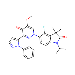 COc1cn(-c2ccc3c(c2F)C(C)(C)C(=O)N3C(C)C)nc(-c2ccnn2-c2ccccc2)c1=O ZINC000204017541