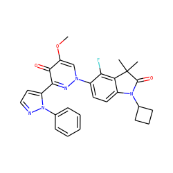 COc1cn(-c2ccc3c(c2F)C(C)(C)C(=O)N3C2CCC2)nc(-c2ccnn2-c2ccccc2)c1=O ZINC000224838197