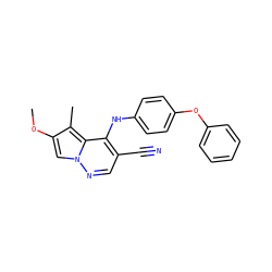 COc1cn2ncc(C#N)c(Nc3ccc(Oc4ccccc4)cc3)c2c1C ZINC000028569468