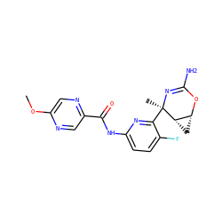 COc1cnc(C(=O)Nc2ccc(F)c([C@@]3(C)N=C(N)O[C@@H]4C[C@@H]43)n2)cn1 ZINC000226075438