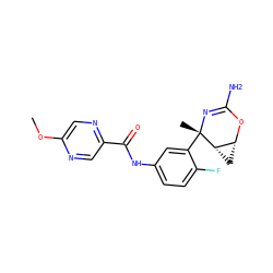 COc1cnc(C(=O)Nc2ccc(F)c([C@]3(C)N=C(N)O[C@@H]4C[C@@H]43)c2)cn1 ZINC000226050885