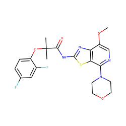 COc1cnc(N2CCOCC2)c2sc(NC(=O)C(C)(C)Oc3ccc(F)cc3F)nc12 ZINC001772601498